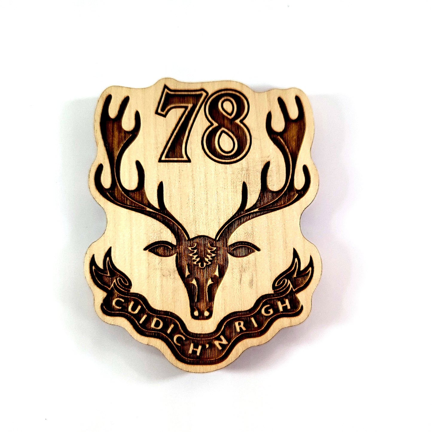 78th Stags Head Wooden Magnet